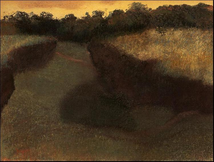 Edgar Degas Wheatfield and Row of Trees Sweden oil painting art